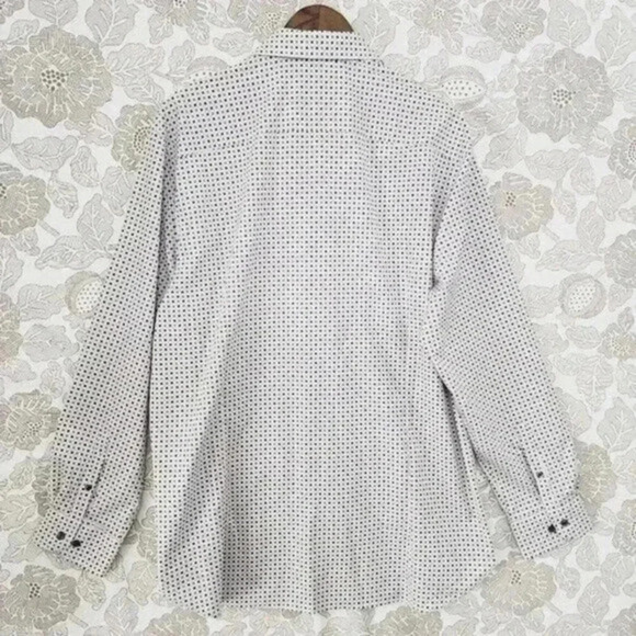 WRK 4 Ways Stretch‎ Pattern Button down Long sleeve Dress shirt Men's 17.5/ L - Picture 2 of 7